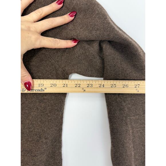 Quince 100% Mongolian Cashmere Full Zip Hoodie Brown Large Soft Luxe Knit - Picture 6 of 9